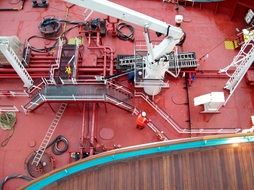 variety of tools on the red deck