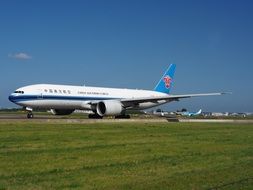 boeing 777 in airport