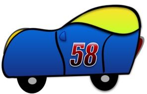 blue car 58 funny drawing