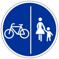 road sign bike and pedestrian paths