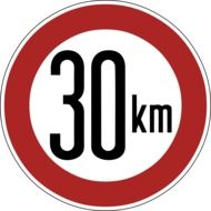 speed limit sign 30 km drawing