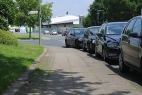 cars by the side of the park