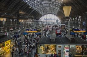 people at the train station in frankfurt