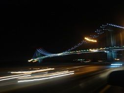 Verrazano bridge in Brooklyn in a blurred background