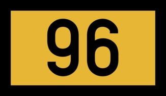 road sign with the number 96