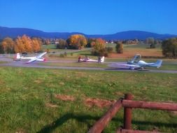gliders among colorful picturesque nature in Germany