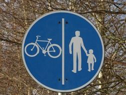 road sign cycle and walkway