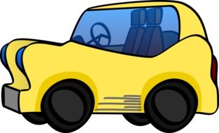 cartoon yellow car