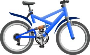 blue bicycle as a graphic image