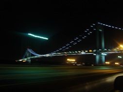 Blurred image of a Brooklyn bridge