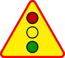 Picture of colorful traffic sign in triangle shape