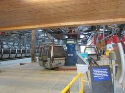 gondola of ski lift on station