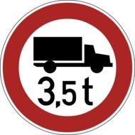 3.5 ton overweight prohibition mark