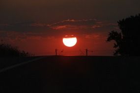 orange sunset over the highway