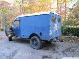 old vintage jeep on the road