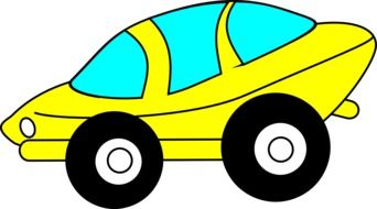 graphic image of a yellow futuristic auto