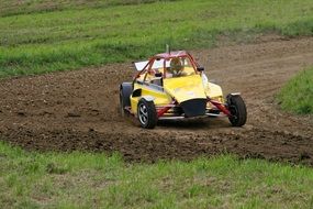 racing car on a country road