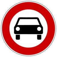 prohibition sign for cars