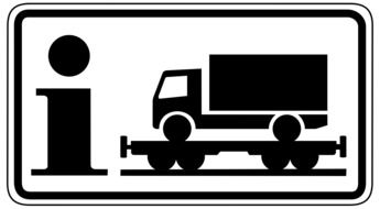 information sign of wagons with trucks