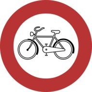 bicycle restriction road sign