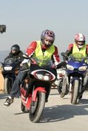 Bikers on motorcycles