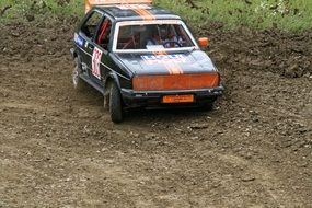 car on the road in autocross