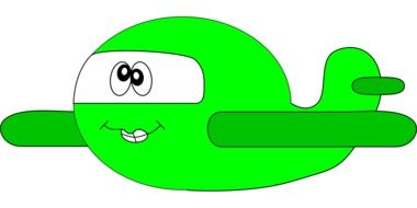 green plane cartoon drawing