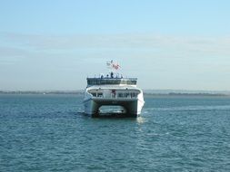 catamaran, ship with two parallel hulls on sea