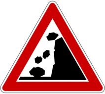 rockfall warning sign