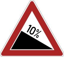 road sign warning of the danger of tilt drawing
