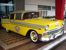 yellow old taxi