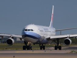 airbus a340 airplane on runway in China