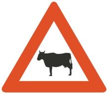road information cattle warning drawing