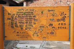 wooden city map