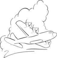 airplane in the cloud drawing