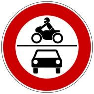 prohibited traffic for cars and motorcycles