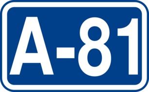 blue road number sign