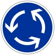 round road sign with circular arrows