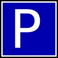 blue logo about parking