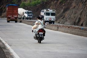 motorcyclist on track in India