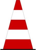 road cone with white and red stripes