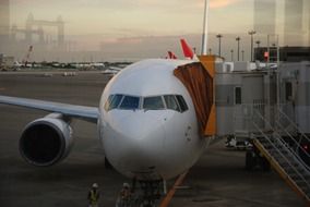 boarding passengers on the plane