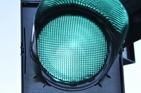 Street traffic signal with green signal