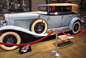 antique convertible as museum exhibit