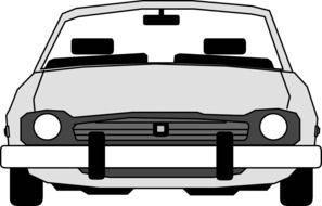 Black and white front of the auto clipart