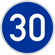 road sign minimum speed 30 kilometers