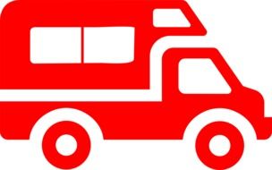 red van big transport drawing