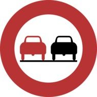 "No taking over" road sign clipart