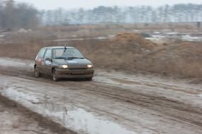 rally in the mud on a cloudy day