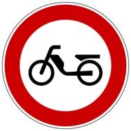 prohibition sign for mopeds